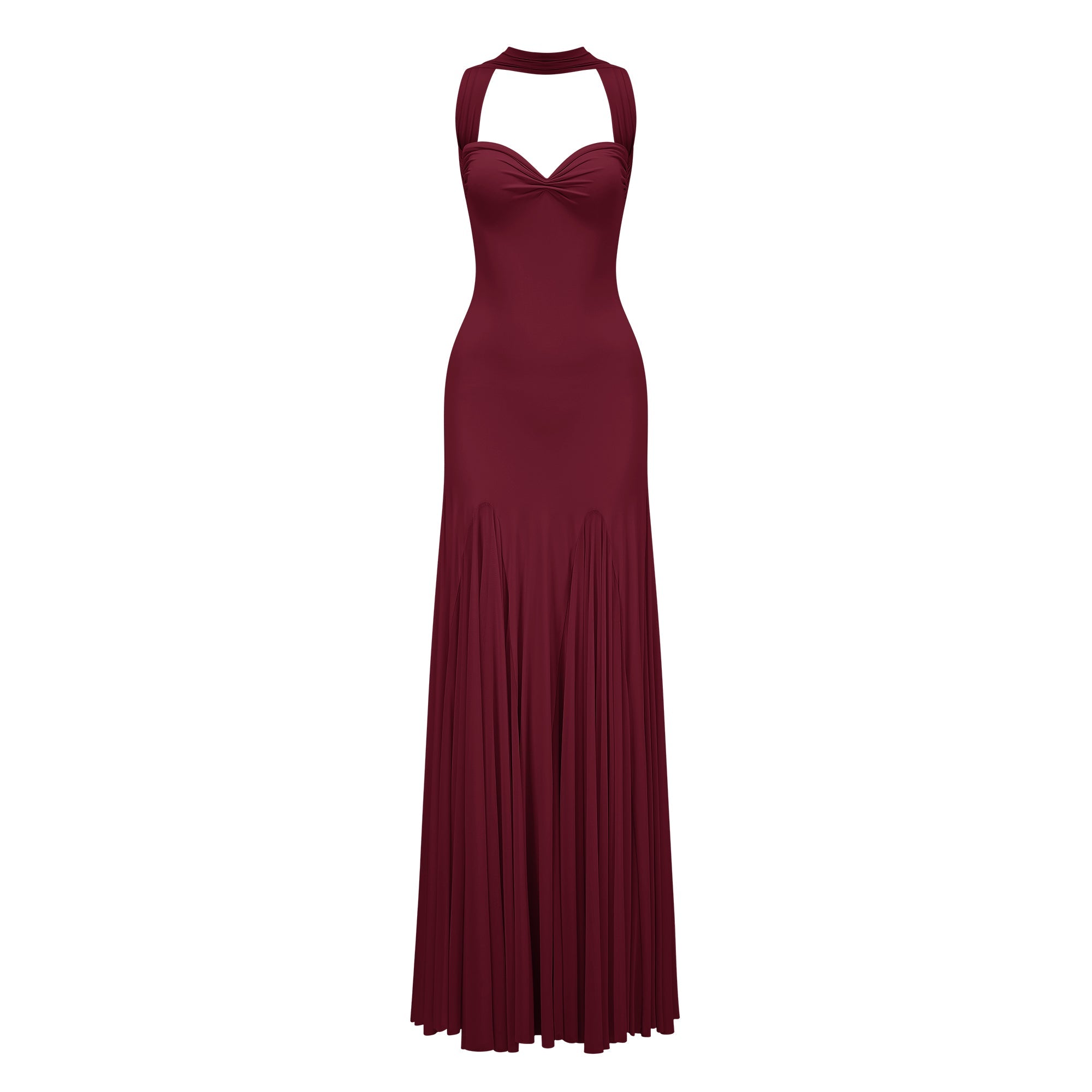 Rêverie Red Sweetheart Neck Maxi Dress