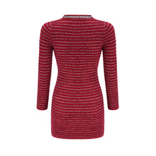 Faustine bow-detailed knit mini dress