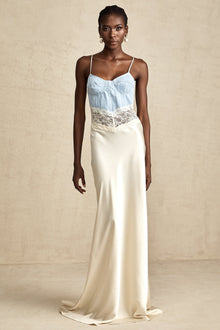 Lisette lace-trim panelled maxi dress