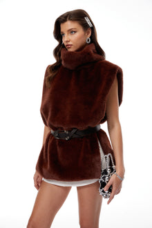 Pamela Brown High Neck Fur Gilet
