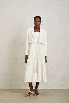 Calliopée White Floral Appliqué Jacket & Dress Set