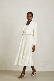 Calliopée White Floral Appliqué Jacket & Dress Set