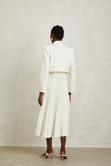 Calliopée White Floral Appliqué Jacket & Dress Set