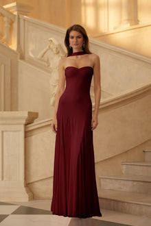 Rêverie Red Sweetheart Neck Maxi Dress