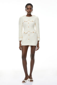 Alcyone White Tweed Blazer Mini Dress