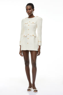 Alcyone White Tweed Blazer Mini Dress