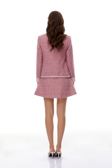 Carol Pink Tweed Jacket & 3D Petal Skirt Set