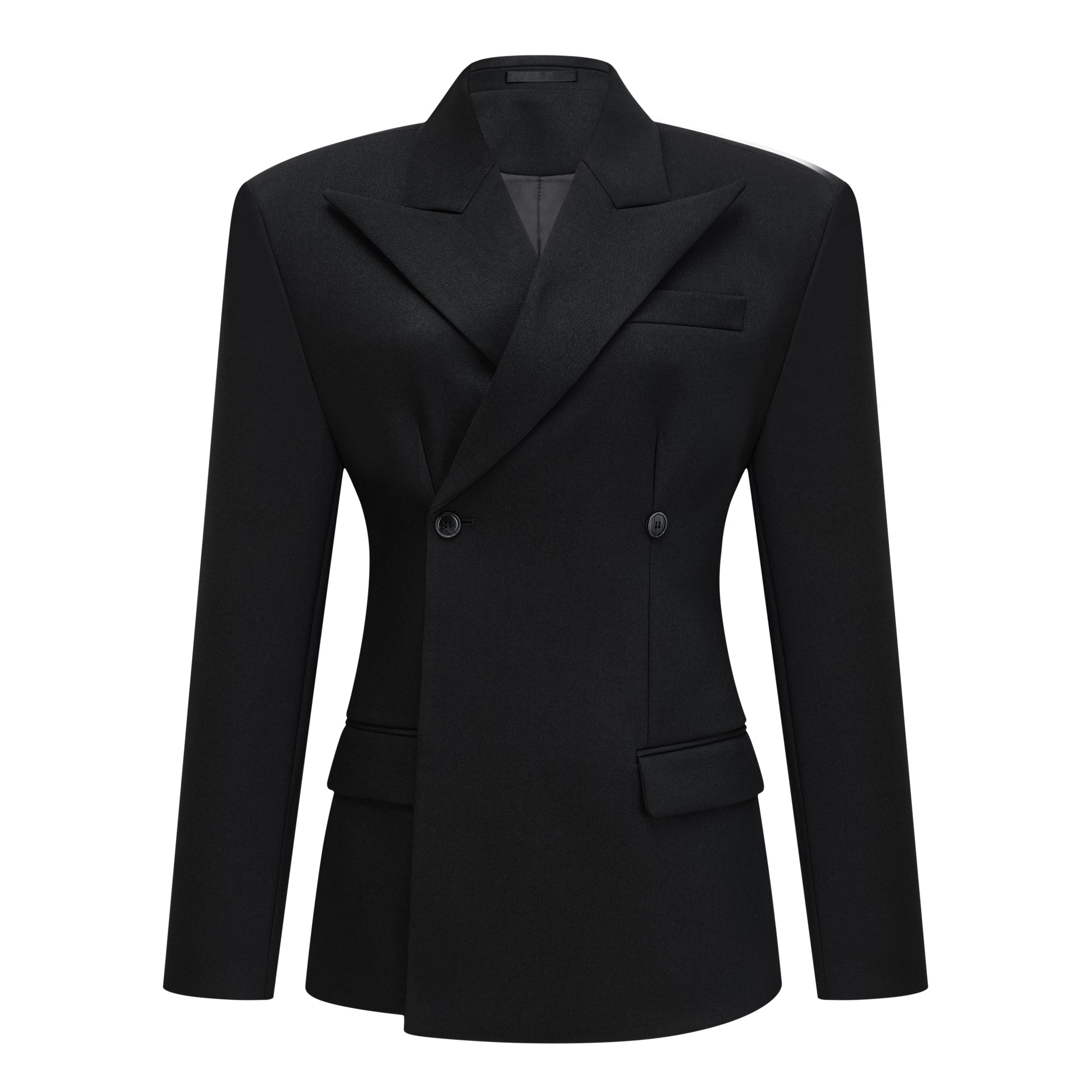 Dianthe Black Double-Breasted Oversize Blazer