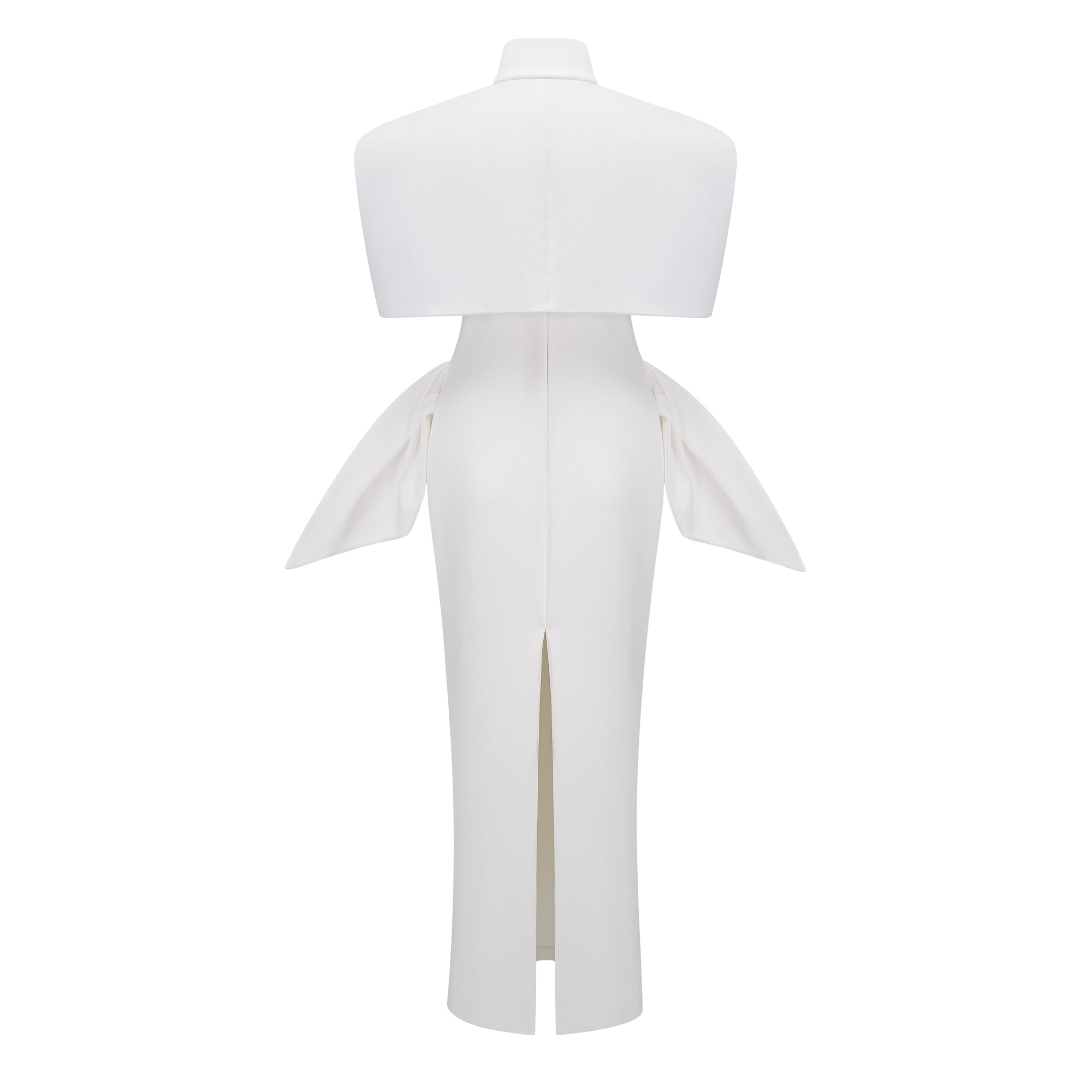 Felice White Structured Cape & Corset Dress Set