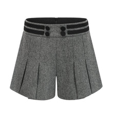 Agathe grey herringbone top & shorts matching set