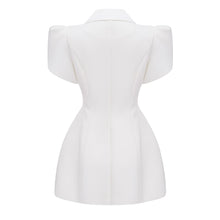 Acharya White Shawl Lapel Mini Dress