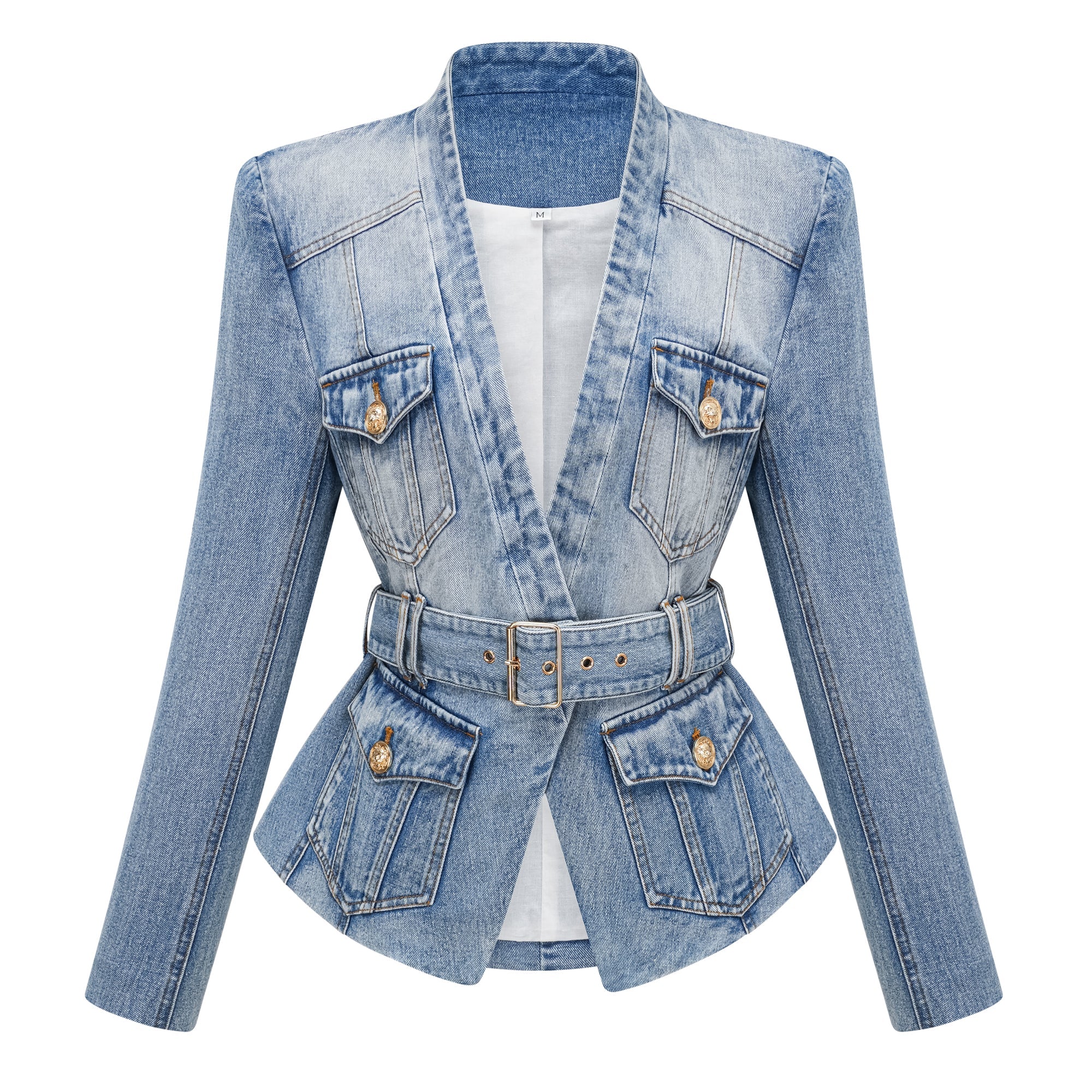 Edda Light Blue Belted Denim Jacket