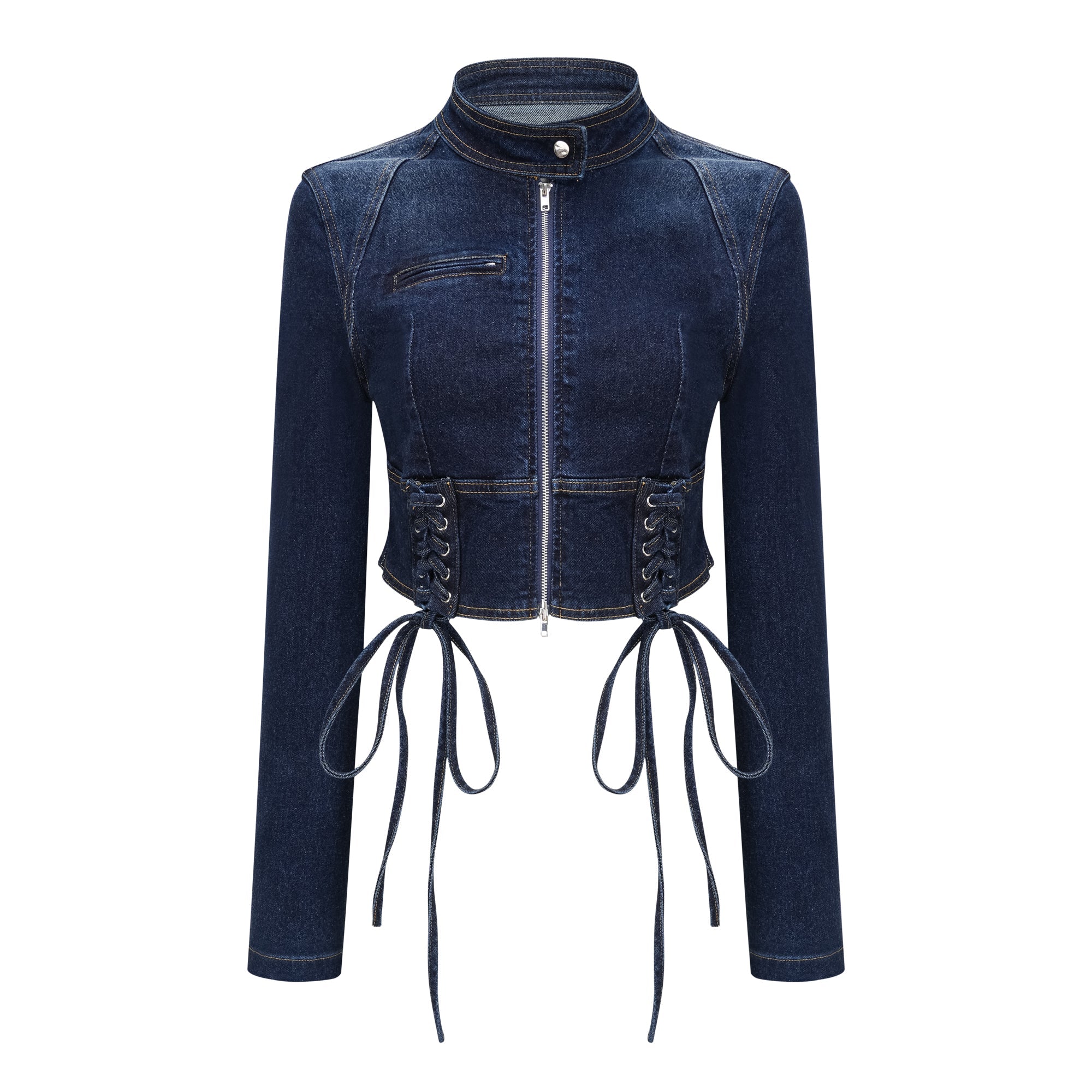 Kiona Indigo Blue Denim Lace-Up Co-ord Set