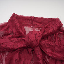 Coline red chantilly lace oversize dress