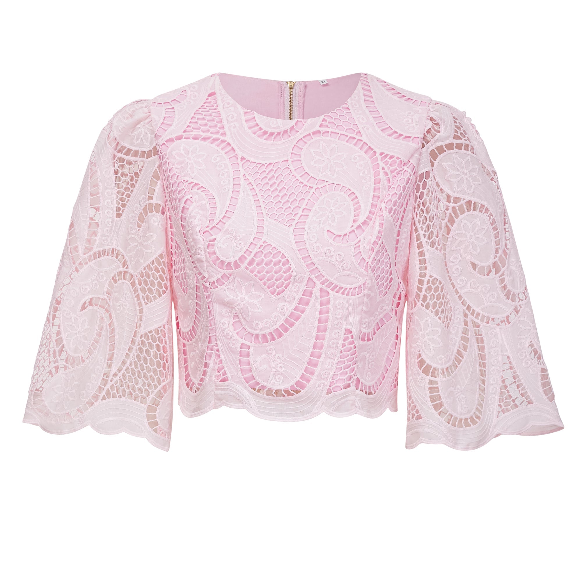 Joséphine Pink Embroidered Blouse & Skirt Set