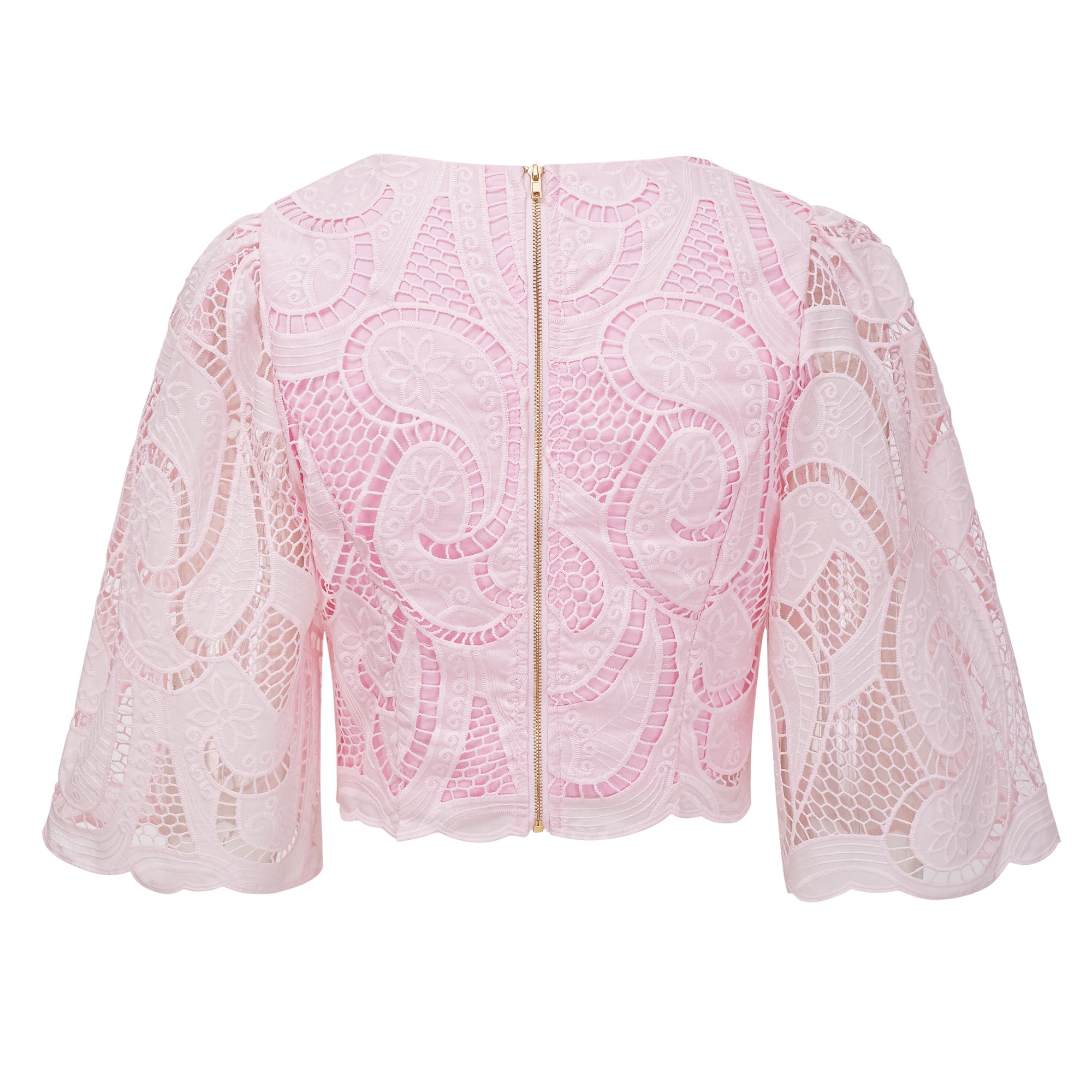 Joséphine Pink Embroidered Blouse & Skirt Set