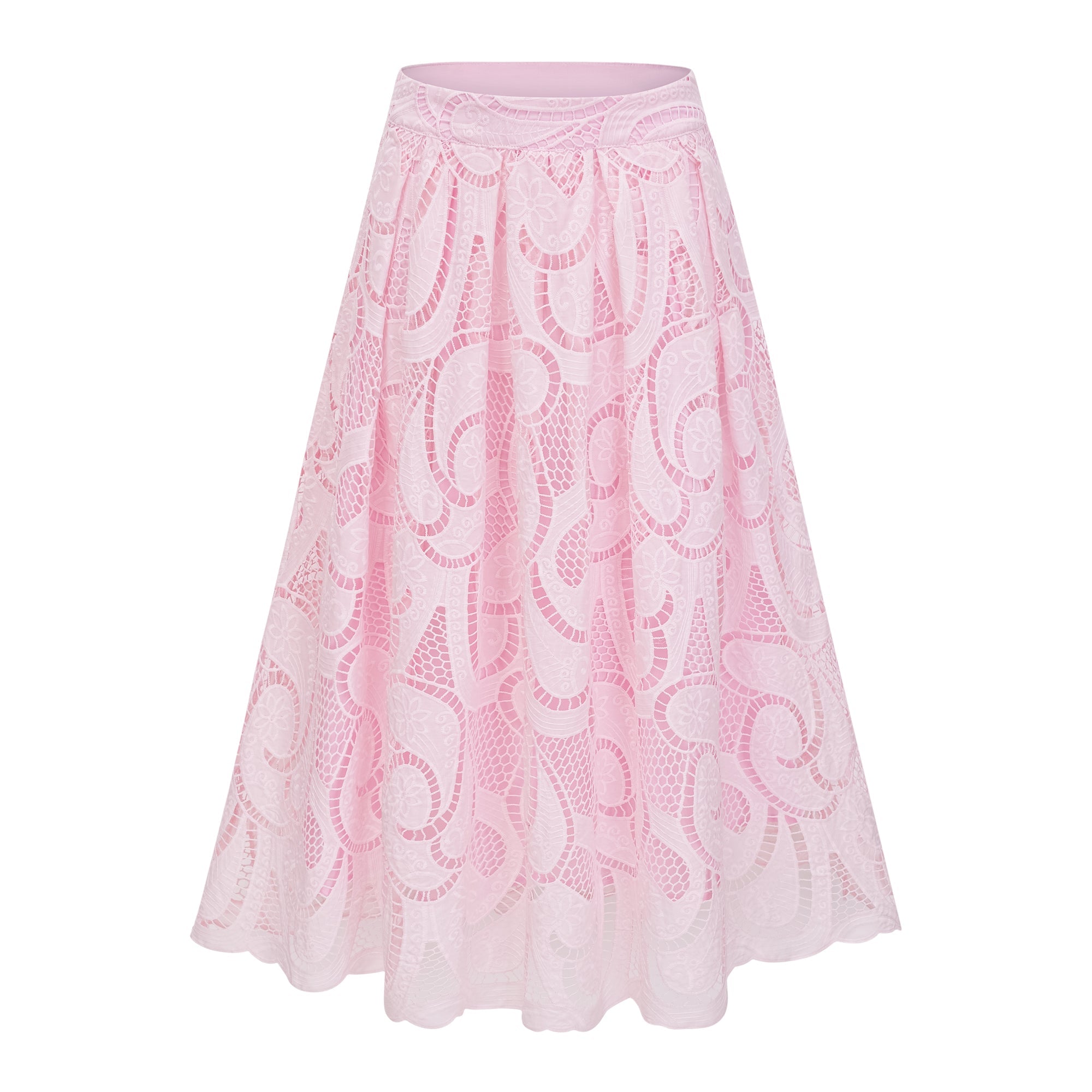 Joséphine Pink Embroidered Blouse & Skirt Set