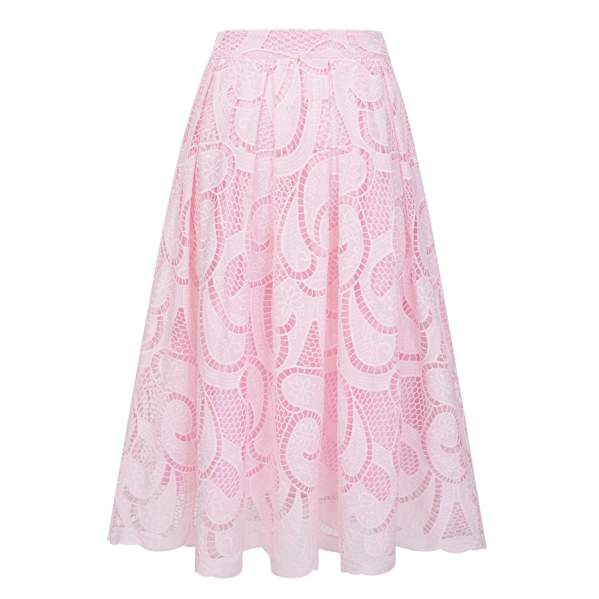 Joséphine Pink Embroidered Blouse & Skirt Set