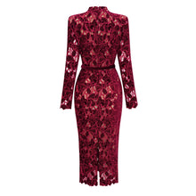 Hafdis Red Floral Embroidered Midi Dress