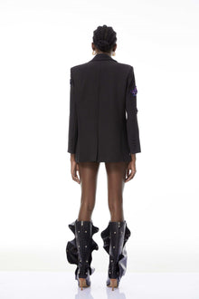 Odette Black Blazer with Butterfly Embroidered