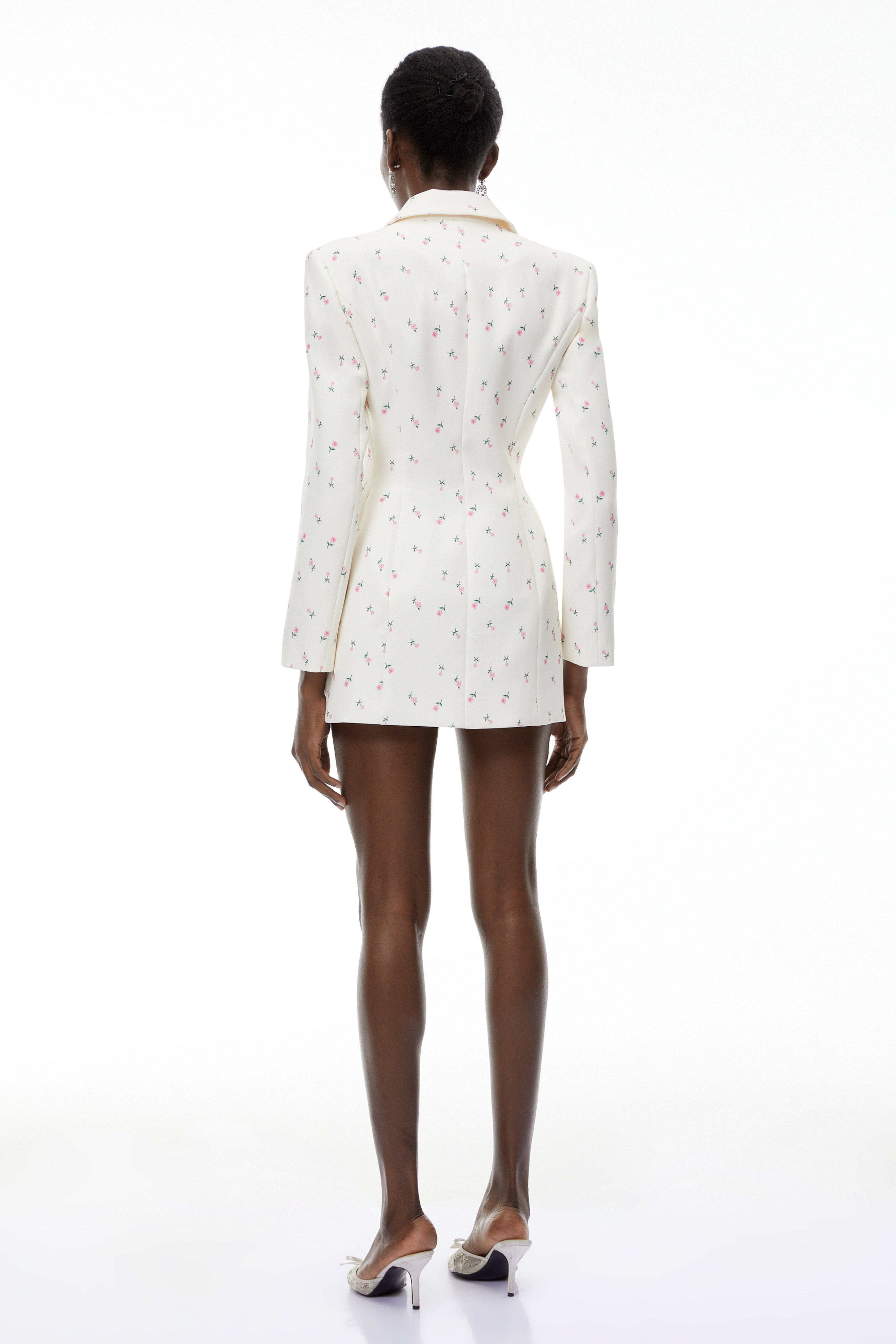Paule White Floral Print Blazer