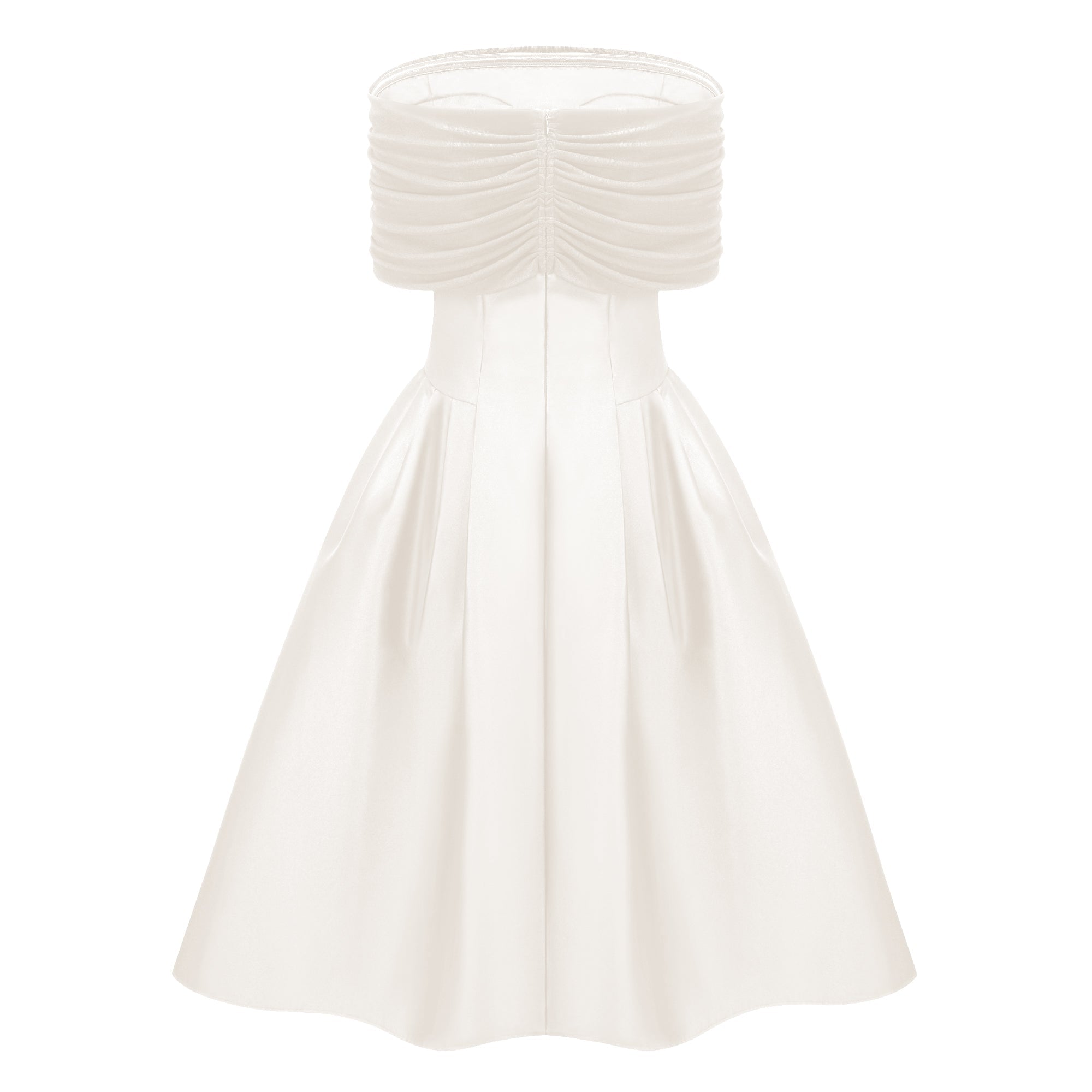 Ainara White Off Shoulder Polished Midi Dress