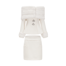 Caitlin Faux-fur Jacket & Skirt Matching Set